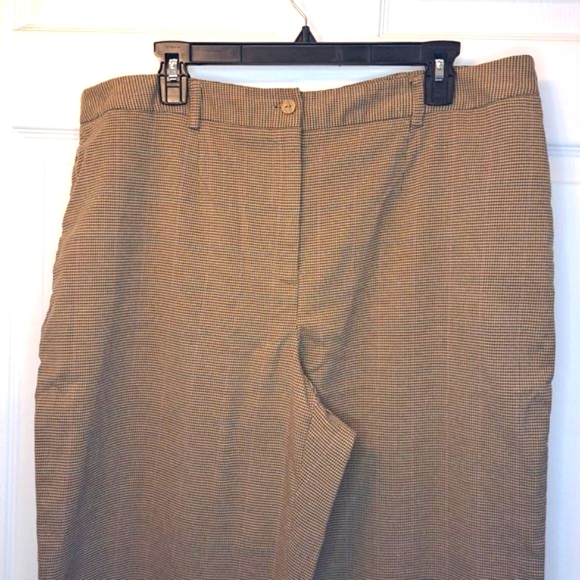 Jaclyn Smith Wide Leg Career Pants Black Brown Checkered Patterned Plus Size 18 - Picture 4 of 9